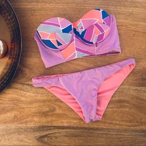 Zinke Starboard Bustier Bikini Set, S